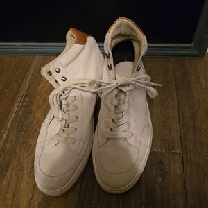 Cream Banana Republic High Top LeatherBanana Republic cream lea Sneakers Sz 11.5
